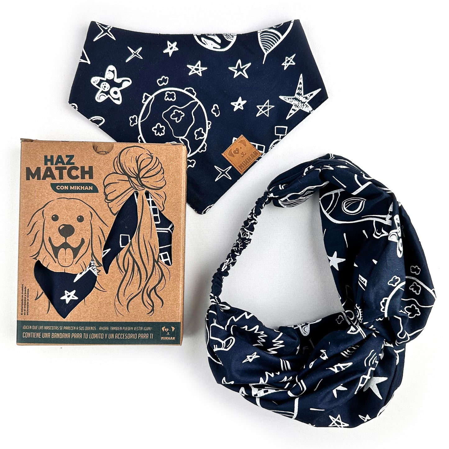 Match espacial azul marino