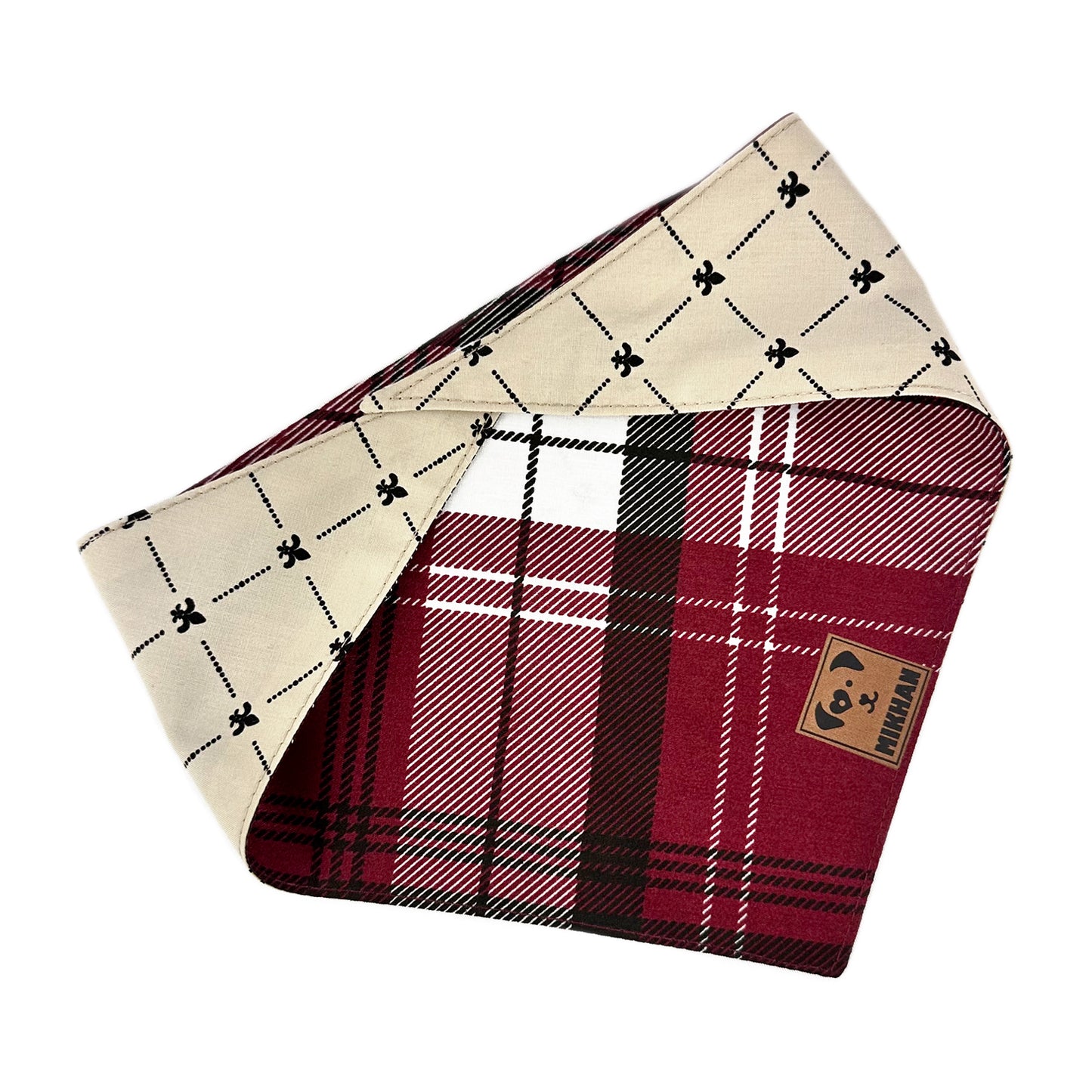 Match reversible cuadros vino y beige