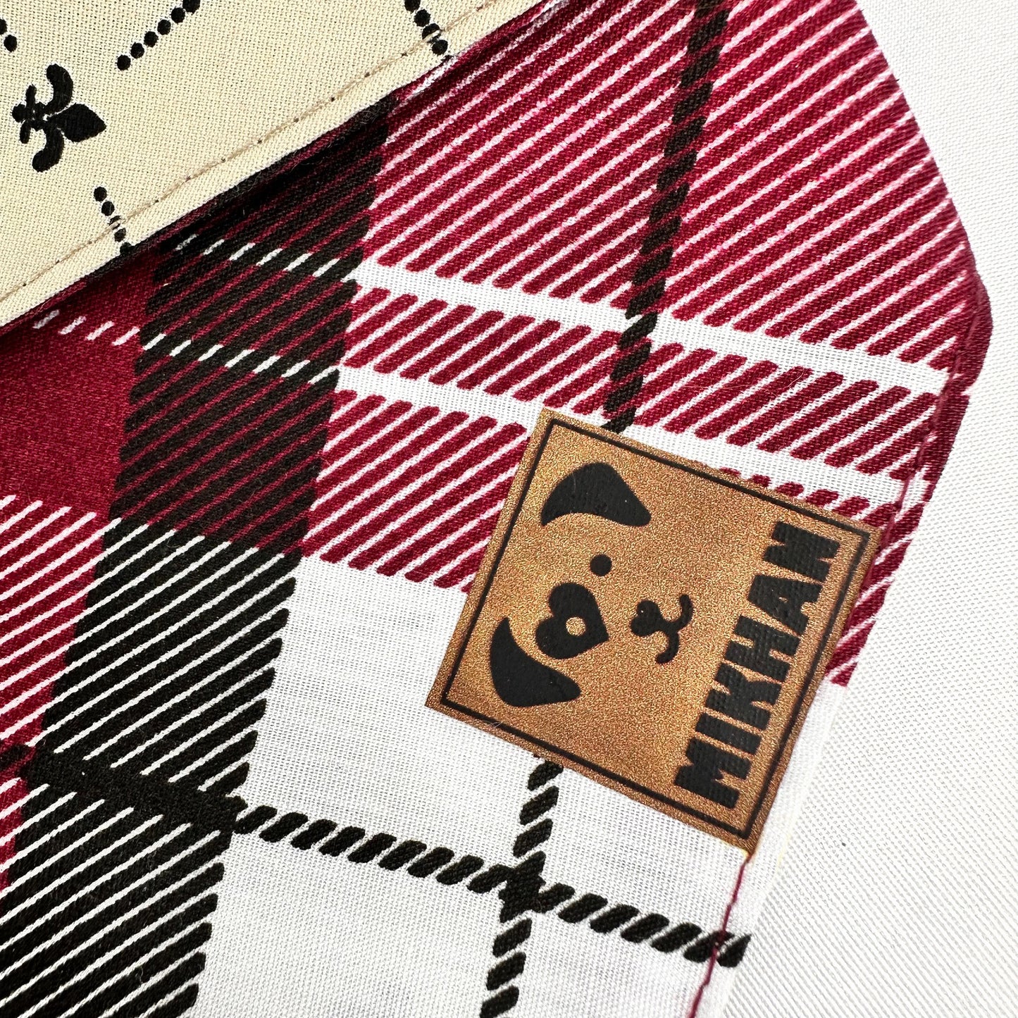 Match reversible cuadros vino y beige