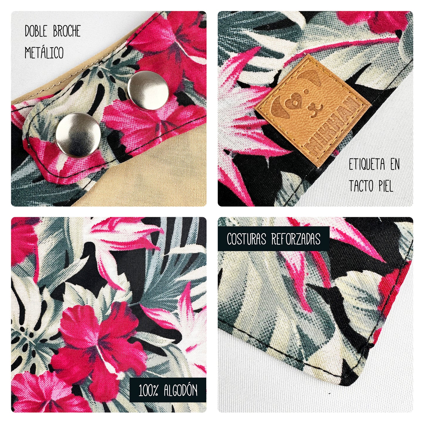 Match negro tropical fiucsa y beige