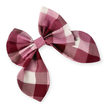 Match coquette San Valentín cuadros rojos y rosa