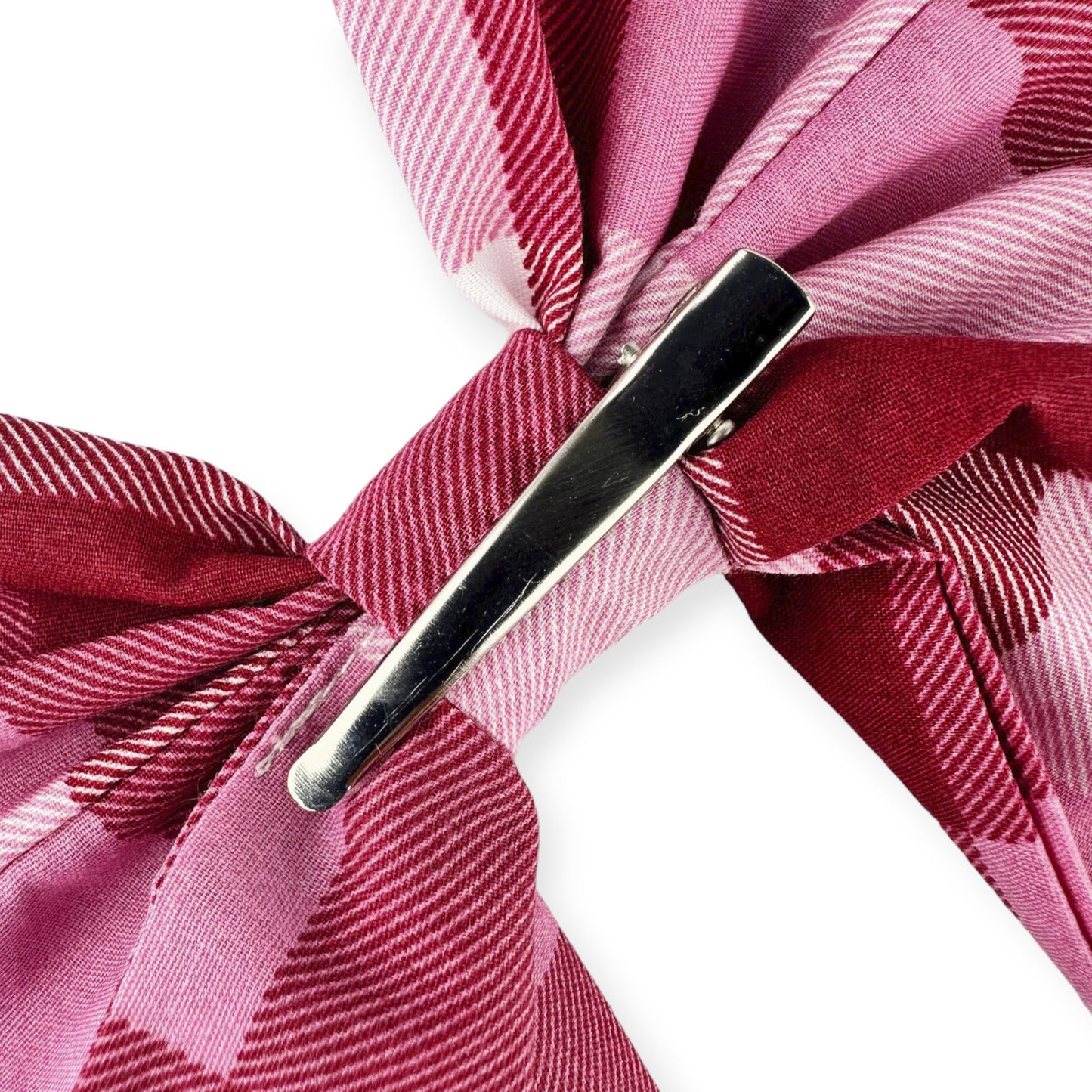 Match coquette San Valentín cuadros rojos y rosa