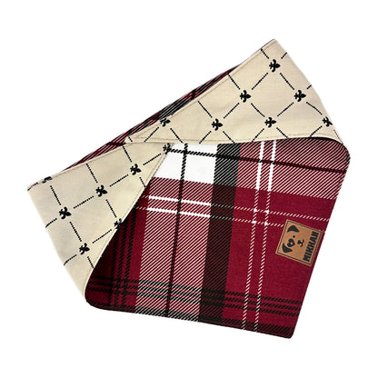 Match reversible cuadros vino y beige