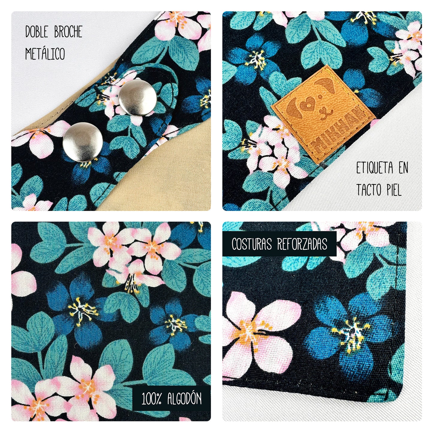Match azul miniflores rosas